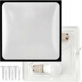 Stropní Svítidlo svítidlo černé čtvercové 30 cm pro 2 žárovky E27 40W Ecolight