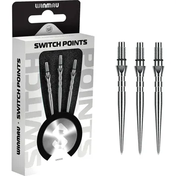 Příslušenství pro šipky Hroty Winmau Switch Points Groove Silver 26mm