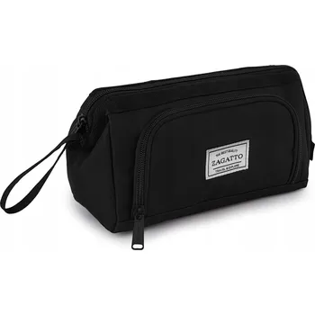 Penál Školní penál tříkomorový do školy černý prostorný ZAGATTO