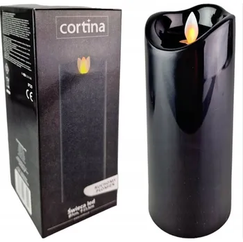 Svíčka LED SVÍČKA DO LAMPIONU 16/23/WAX S POHYBLIVÝM PLAMENEM - ČERNÁ 17,5 CM