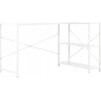 Psací stůl Počítačový stůl L, bílý, 120 x 72 x 70 cm, 2 police