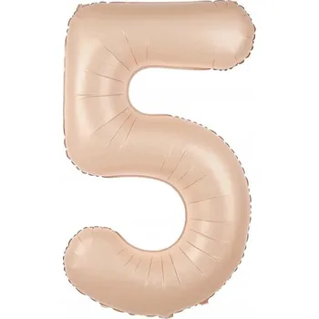 Balónek Foliový balónek Číslice 5 PĚT Narozenin KARAMELOVÝ Krémový Ecru Party 100 cm