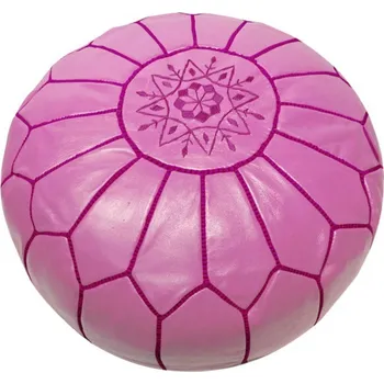 Taburet Krásy Orientu Orientální marocký taburet Fuchsia Mini - fuchsiový s růžovým prošíváním