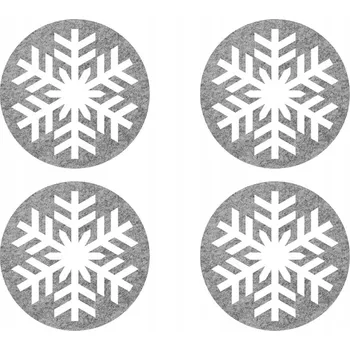 Filcové podložky pod hrnky s vánočním motivem, 10 cm