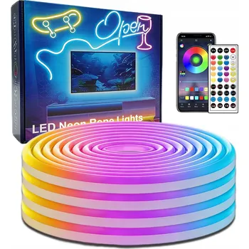 LED páska NEON LED RGB pásek 10 metrů Sada Ovladač Dálkový Ovladač Napájecí zdroj