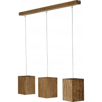 Závěsné dubové svítidlo 3 stínidla 15x10 cm stropní palisandr Loft LED 12W GU10