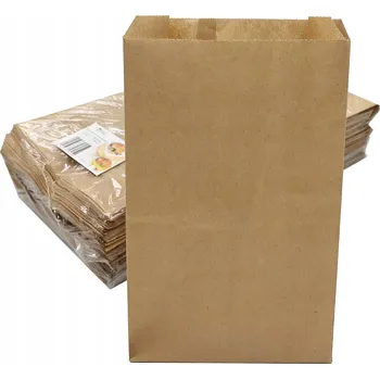Obraz Papírové tašky bez potisku 220x410 mm hnědé, sada 500 ks