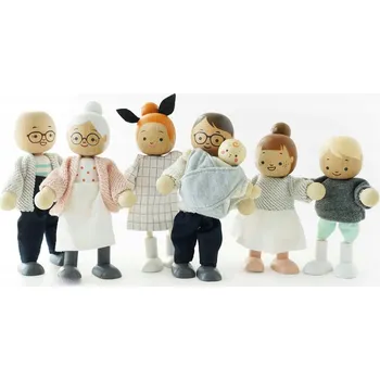 Obraz Sada dřevěných panenek Le Toy Van Moje rodina panenek 7 kusů