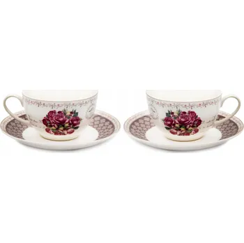 Sada šálků 270ml s podšálky 2+2 BELLA FIORE kávová souprava dárek