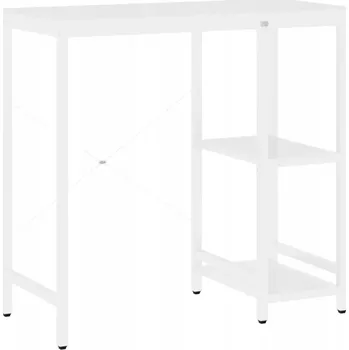 Jídelní stůl Bílý počítačový stůl 80 x 40 x 72 cm, MDF a lakovaný kov