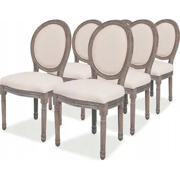 Jídelní židle Krémové lněné jídelní židle 50 x 56 x 95,5 cm, 6 ks