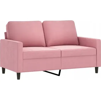 Pohovka Růžová sametová pohovka pro 2 osoby, rozměry 138 x 77 x 80 cm