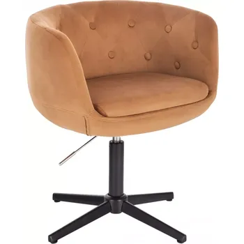 LuxuryForm DESIGN Kosmetické křeslo MONTANA VELUR na černém kříži - hnědé