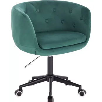 LuxuryForm DESIGN Kosmetické křeslo MONTANA VELUR na černé podstavě s kolečky - zelená