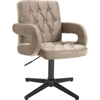 LuxuryForm DESIGN Kosmetická židle BOSTON VELUR na černém kříži - latte