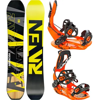 Snowboarding RAVEN Snowboard set Raven Barracuda Carbon + vázání Raven FT360 159cm ORANŽOVÁ|ČERNÁ|ŽLUTÁ 2023