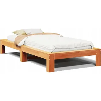 Postel Rám postele borovice hnědá 211,5x96,5x32 cm s úložným prostorem