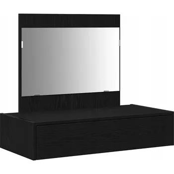 Toaletní stolek Černá toaletní stolek se zrcadlem, 83 x 40 x 70 cm, materiál na bázi dřeva