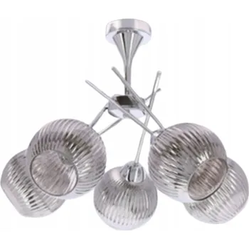 Závěsné svítidlo Candellux CESAR stříbrné 5x E27 moderní zrcadlové stínidlo