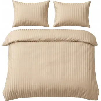 Povlečení Povlečení Damašek 160x200 cm + 2x 70x80 cm Béžové Hotelové PREMIUM