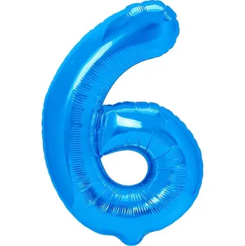 Balónek Fóliový balónek PartyPal číslice 6, tmavě modrý, 40 cm