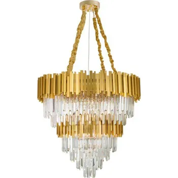 NOVA LUCE závěsné svítidlo GRANE zlatý kov a křišťál E14 20x5W 230V IP20 bez žárovky 9050120