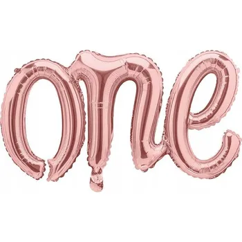 Balónek Fóliový balónek nápis "One" růžové zlato 66x37 cm