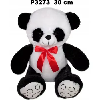 plyšák Plyšová Hračka Medvídek Panda s mašlí - 30 cm