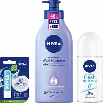 Tělové mléko NIVEA Sada: Mléko, Balzám na rty, Antiperspirant