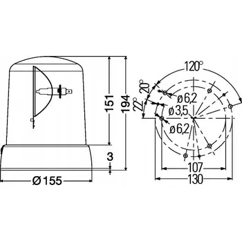 Maják Otočné výstražné světlo Hella 2RL 008 061-001