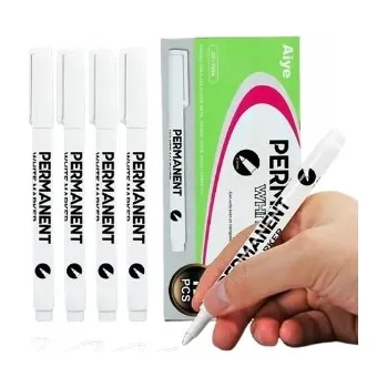 Popisovač Aiye AY-1504 fix voděodolný, permanentní, 0,7 mm, bílý, 12 kusů