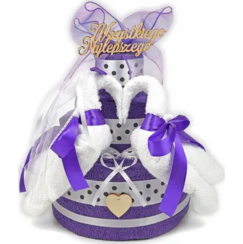 Sada ručníků a osušek PREZENTEX Dort Labutí - Vyrobeno ze 6 ručníků - DÁREK Svatba svatby Narozeniny