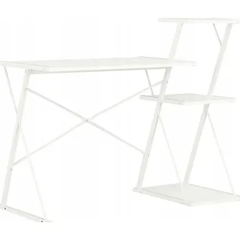 Psací stůl Psací stůl s regálem, bílý, 116 x 50 x 93 cm, ocel s práškovým nástřikem