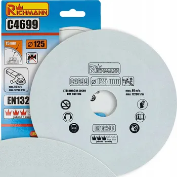 Řezný kotouč DIAMANTOVÝ KOTOUČ NA ŘEZÁNÍ SKLA ZA SUCHA 125 MM RICHMANN C4699
