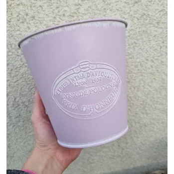 Květináč Plechový květináč fialový, K3305/2, střední