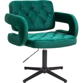 LuxuryForm DESIGN Kosmetická židle ADRIA VELUR na černém kříži - zelená