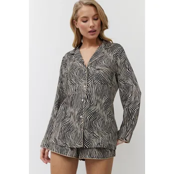 Dámské pyžamo Aruelle dámské pyžamo zebří vzor, béžovo-hnědé - ARUZEB/zebří vzor / XL ARU5E002-ZEB