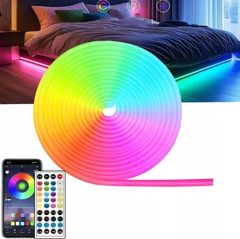 LED páska 10m Hudební NEON FLEX LED pásek 24V DC s ovládáním přes aplikaci