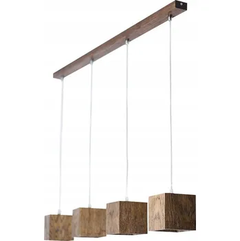 Závěsné dubové svítidlo 4 stínidla 10x10CM stropní palisandr Loft LED 12W GU10