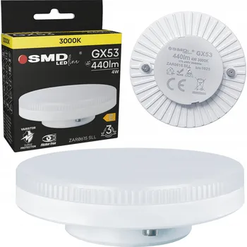 Žárovka LED žárovka GX53 4W 440lm Halogenová Silná Úsporná 3000K Flicker-Free