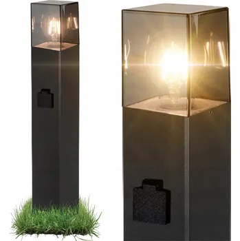 Venkovní osvětlení LED zahradní lampa stojací sloupek 60cm venkovní E27 1x ZÁSUVKA 230V IP44
