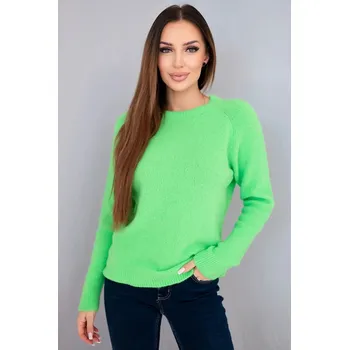 Dámský svetr Dámský svetr z baby alpaky s dlouhým rukávem neonově zelený UNI