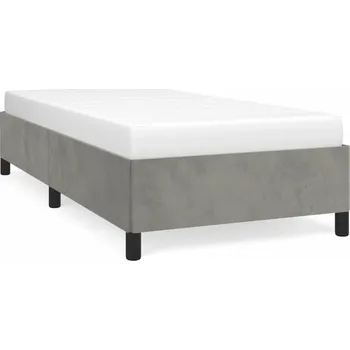 Postel Rám postele sametový světle šedý 193 x 93 x 35 cm
