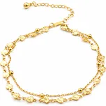 Ocelový náramek na nohu zlacený Delfie