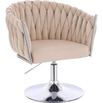 LuxuryForm DESIGN Židle NORDEN VELUR na stříbrném talíři - krémová