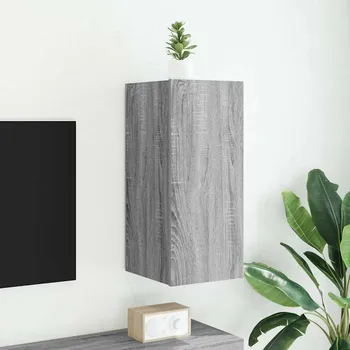 Nábytek vidaXL Nástěnná TV skříňka s LED osvětlením 30,5x35x70 cm [837234] Barva: šedá sonoma