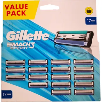 Příslušenství k holicímu strojku Náhradní hlavice do holicího strojku Gillette Mach3 originální, 17 ks