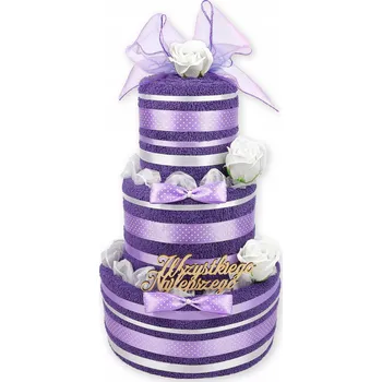 Sada ručníků a osušek PREZENTEX Luxusní Dort - Vyrobeno z 5 ručníků - DÁREK Svatba svatby Narozeniny