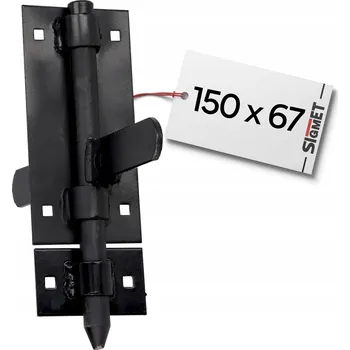 Visací zámek Dvoustranná závorová závora na bránu pozink pro visací zámek, montážní sada černá 150x67mm