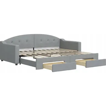 Pohovka Rozkládací pohovka s úložným prostorem, světle šedá, 223 x 100 x 75 cm